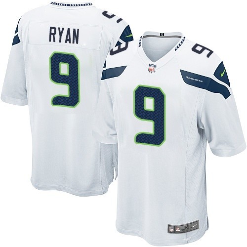 Men's Game Jon Ryan Nike Jersey White Road - #9 NFL Seattle Seahawks